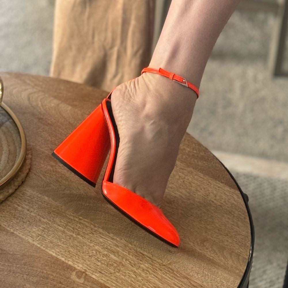 Rare ATTICO  Orange leather sandals heels pumps - Picture 15 of 15
